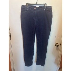 CHICO'S Straight Leg Jeans Pants Womens Size 2.5 Stretch Indigo Blue Corduroy